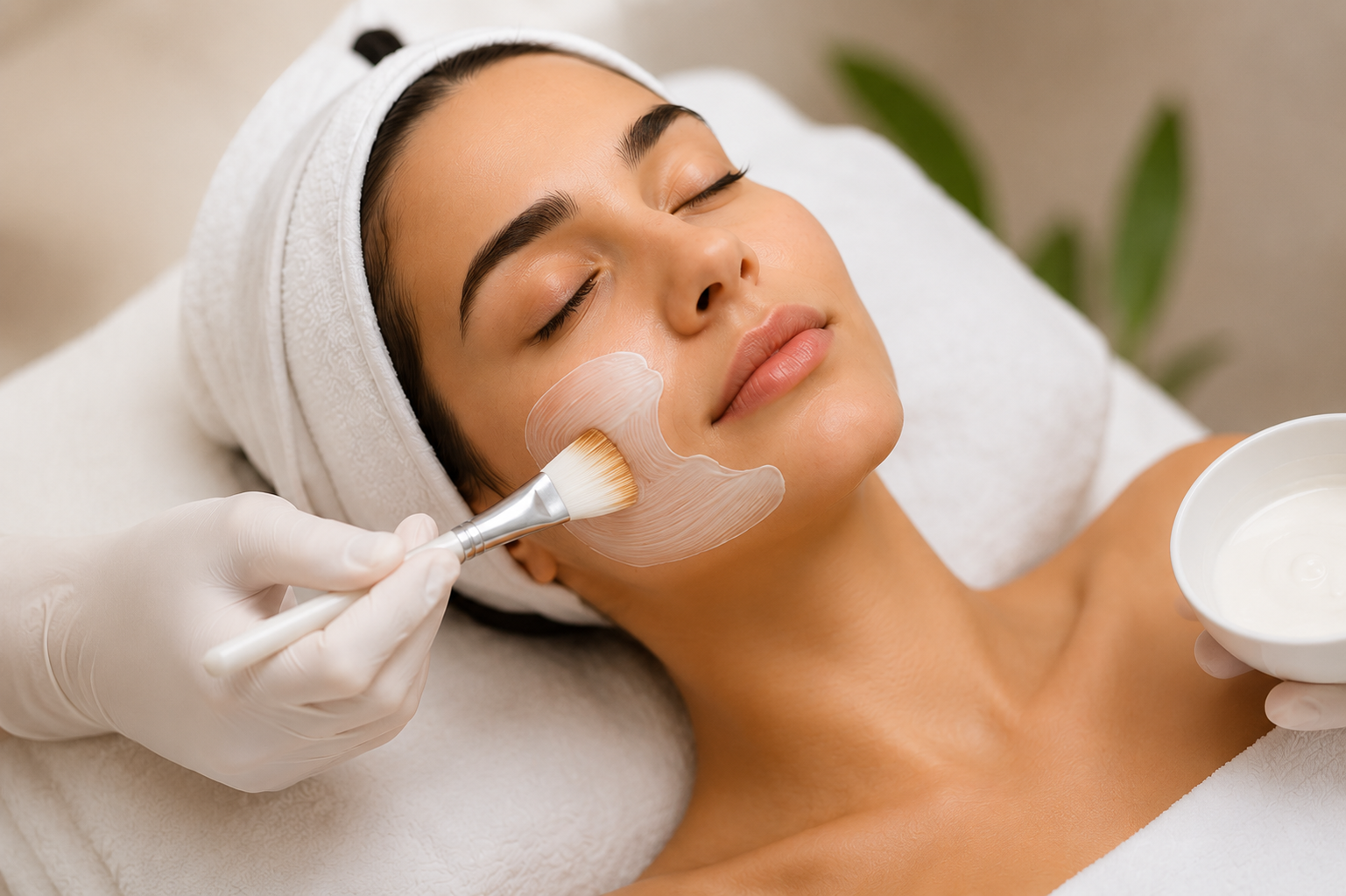 Woman receiving a personalized facial treatment